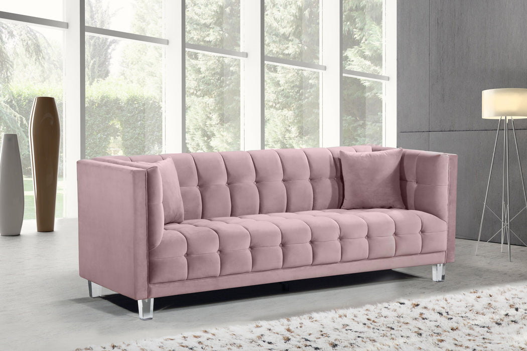 Mariel Pink Velvet Sofa