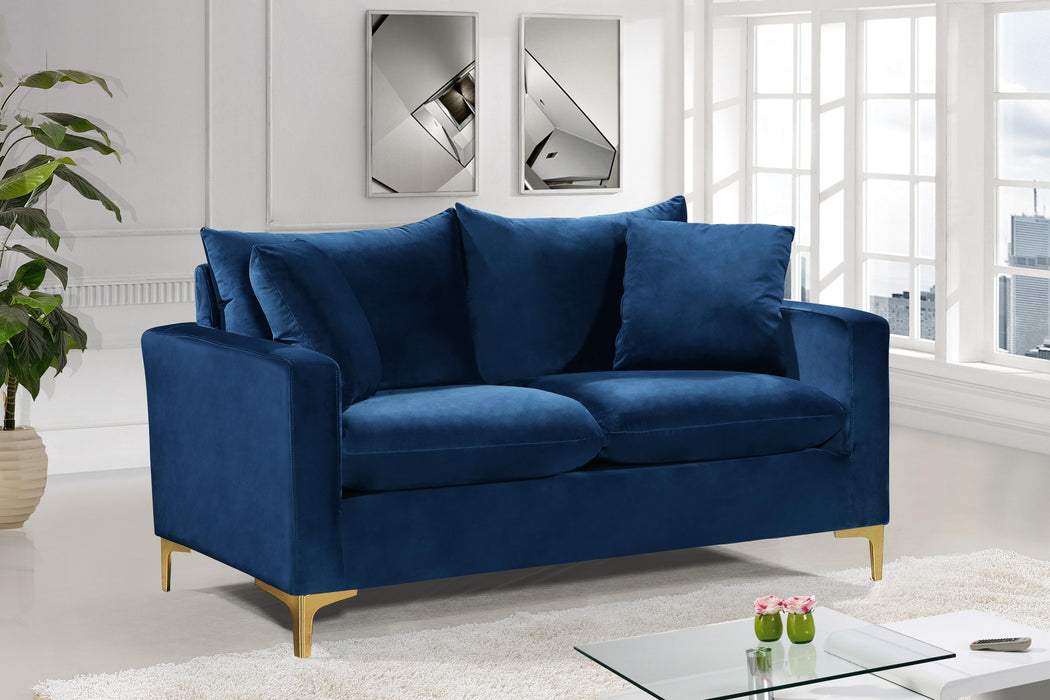 Naomi Navy Velvet Loveseat