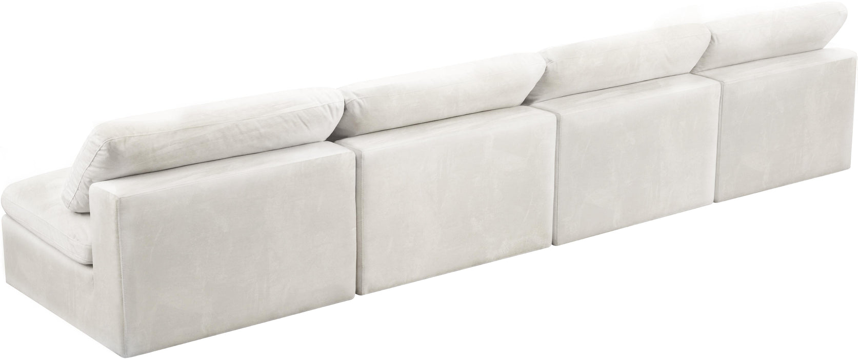 Cozy Cream Velvet Cloud Modular Armless Sofa