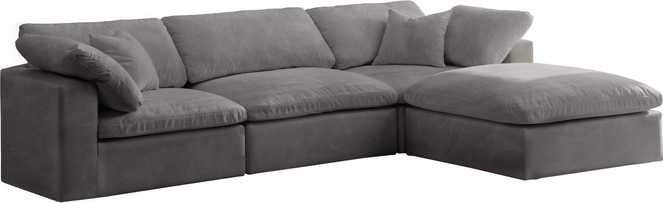 Cozy Grey Velvet Cloud Modular Sectional image