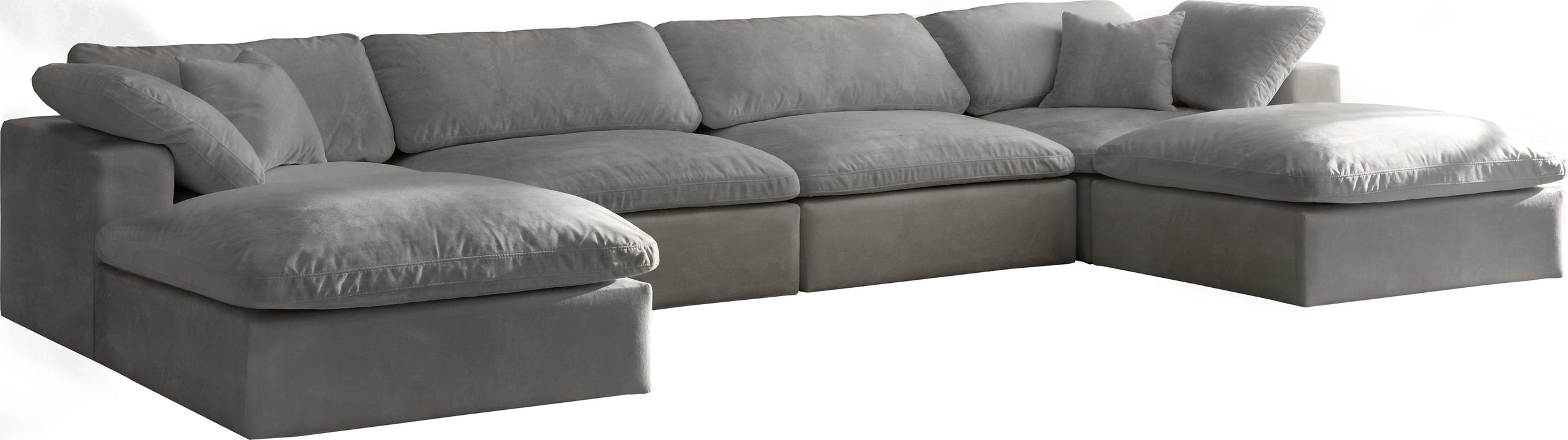 Cozy Grey Velvet Cloud Modular Sectional