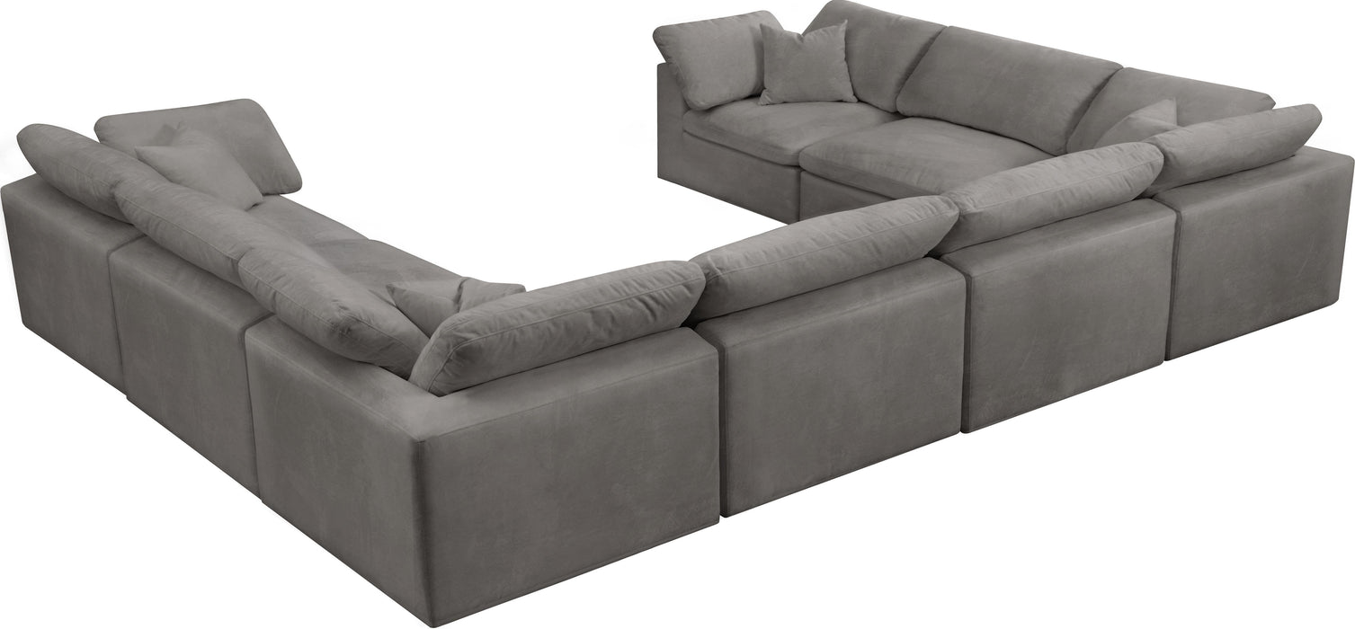 Cozy Grey Velvet Cloud Modular Sectional