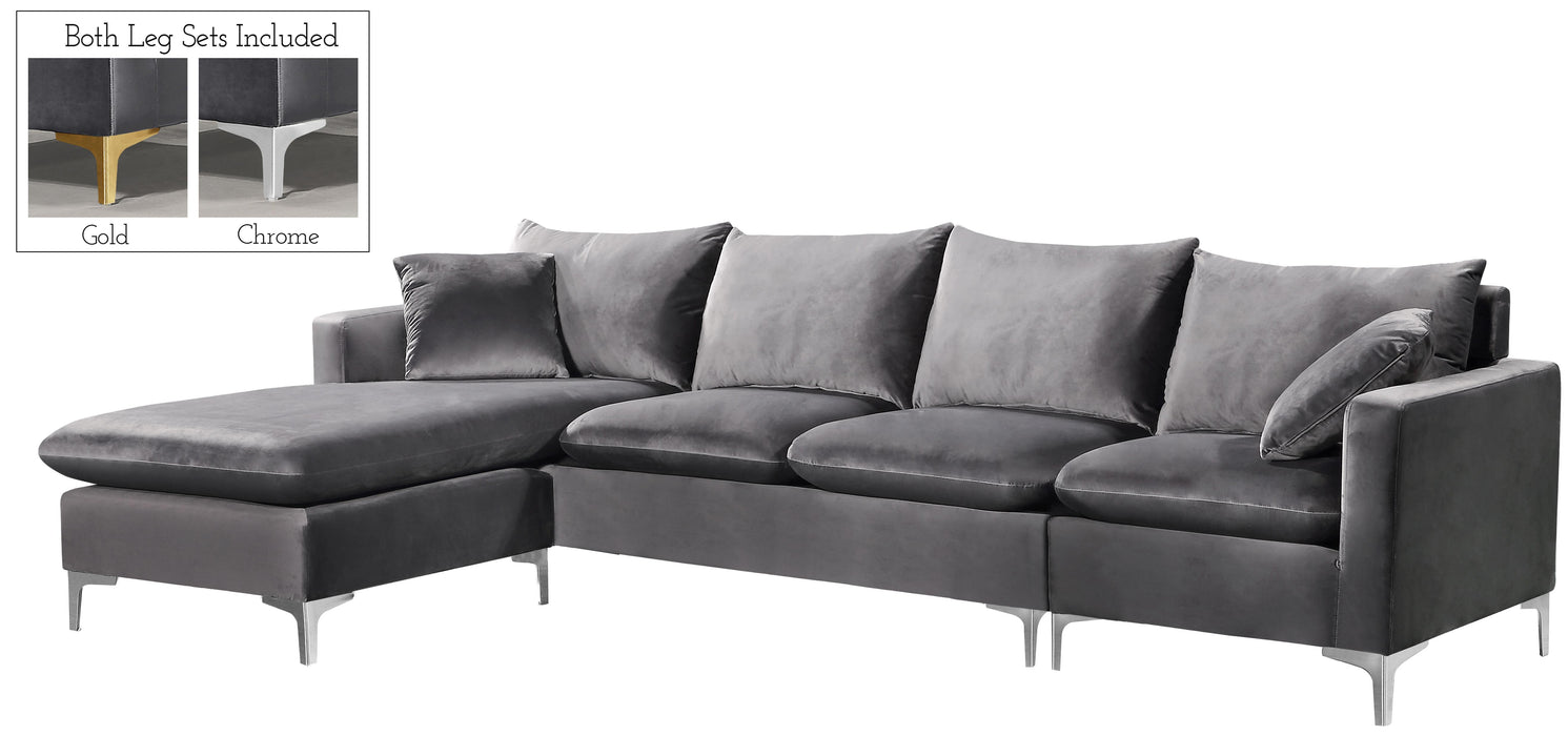 Naomi Grey Velvet 2pc. Reversible Sectional