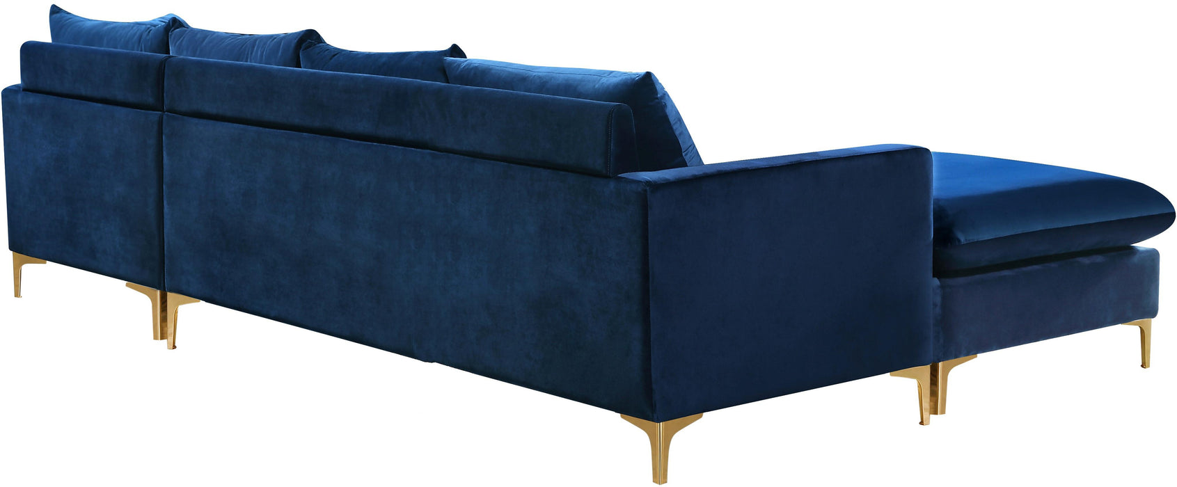 Naomi Navy Velvet 2pc. Reversible Sectional