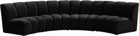 Infinity Black Velvet 4pc. Modular Sectional image