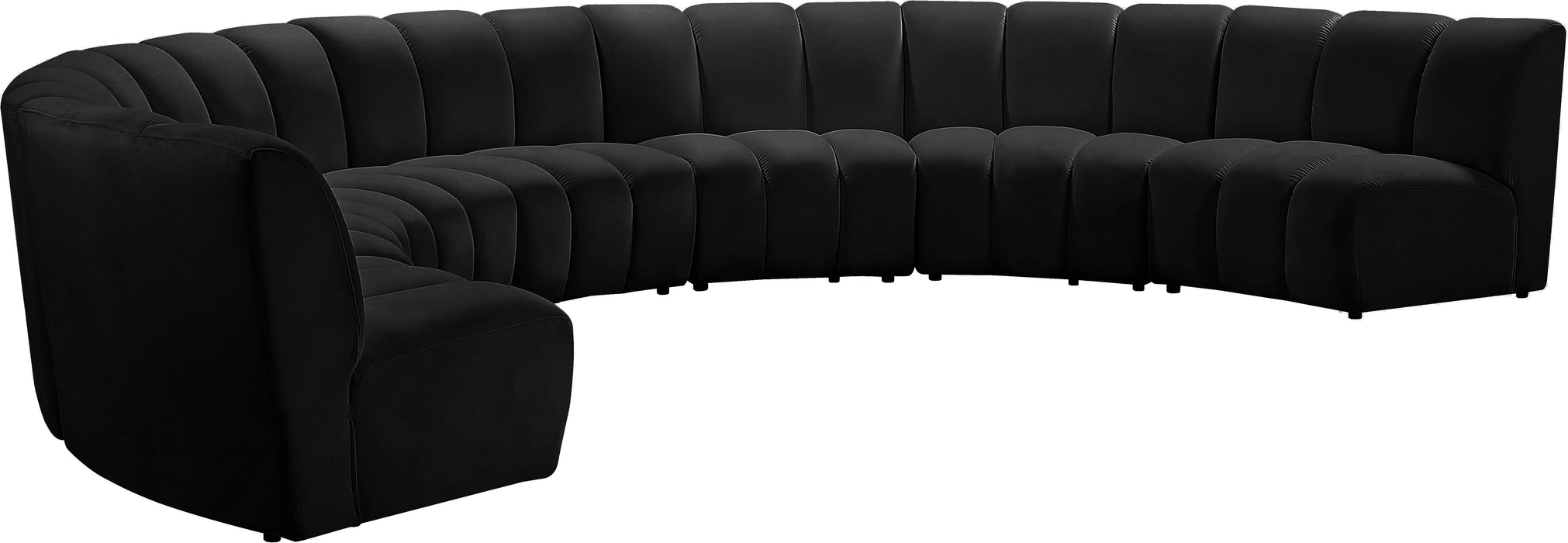 Infinity Black Velvet 7pc. Modular Sectional