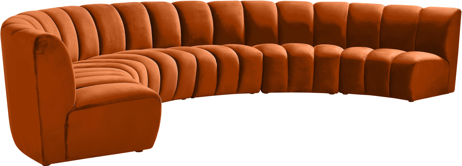 Infinity Cognac Velvet 6pc. Modular Sectional