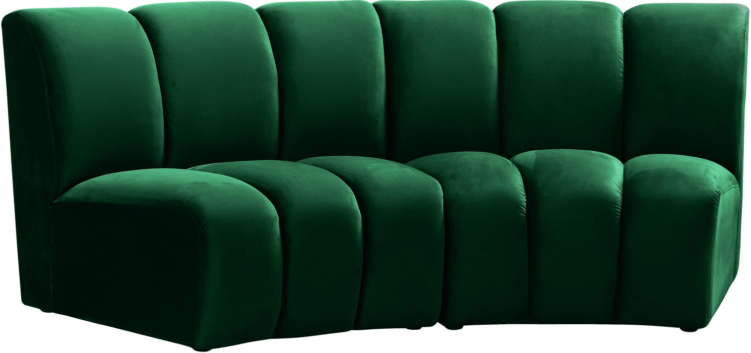 Infinity Green Velvet 2pc. Modular Sectional