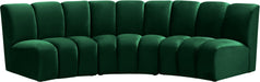 Infinity Green Velvet 3pc. Modular Sectional image