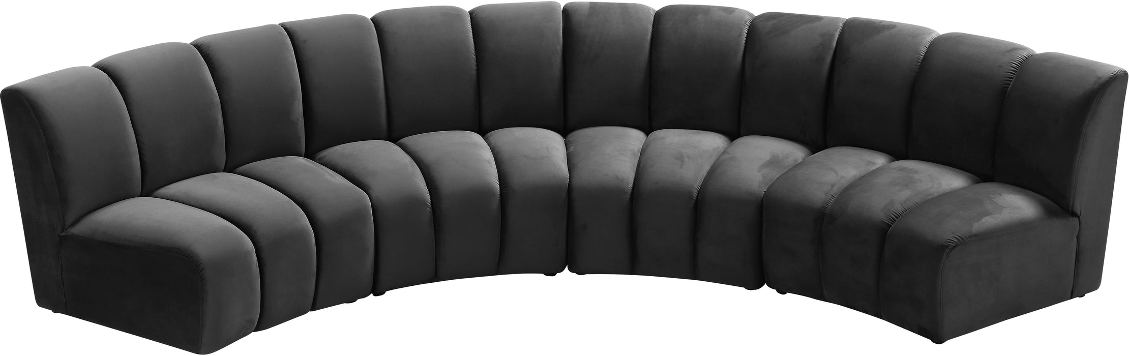 Infinity Grey Velvet 4pc. Modular Sectional