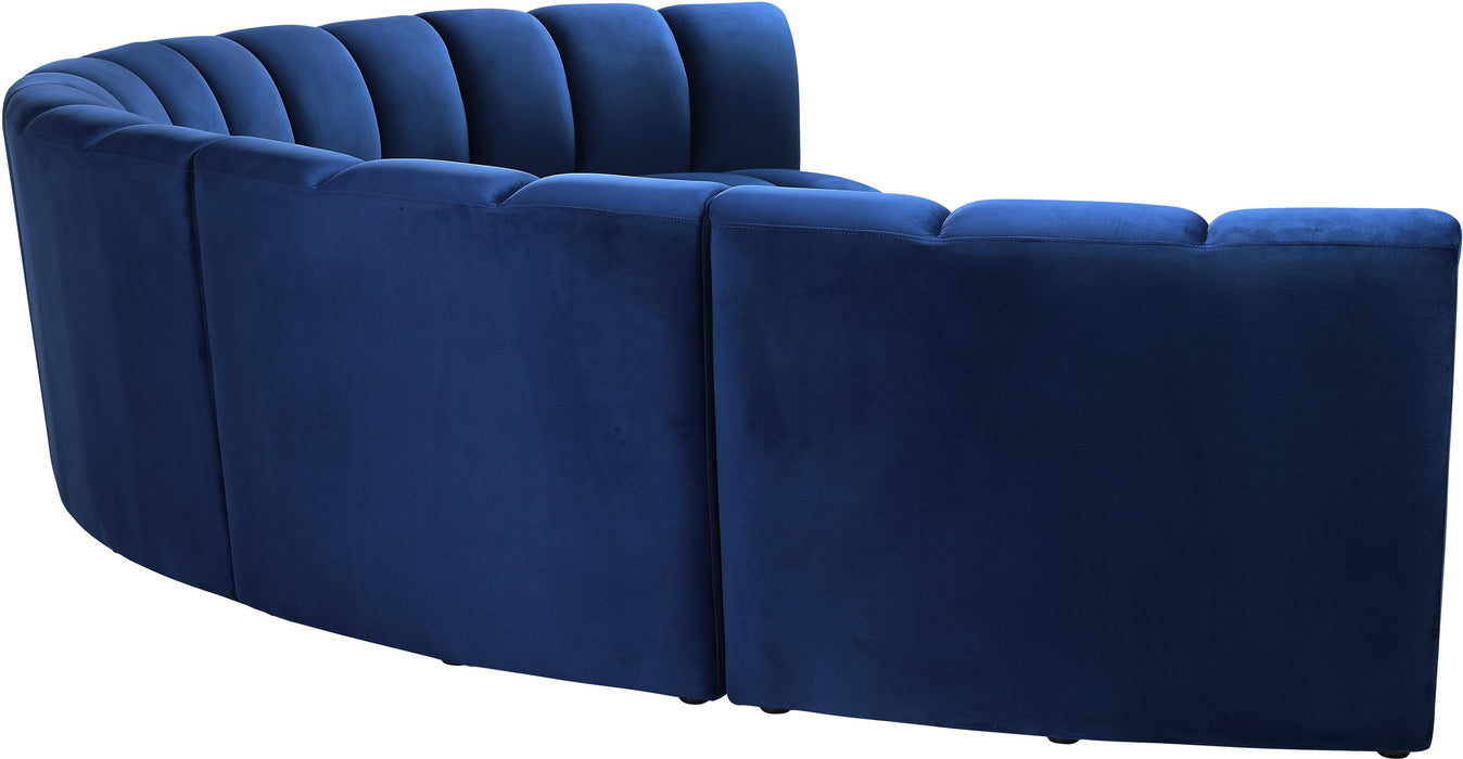 Infinity Navy Velvet 6pc. Modular Sectional