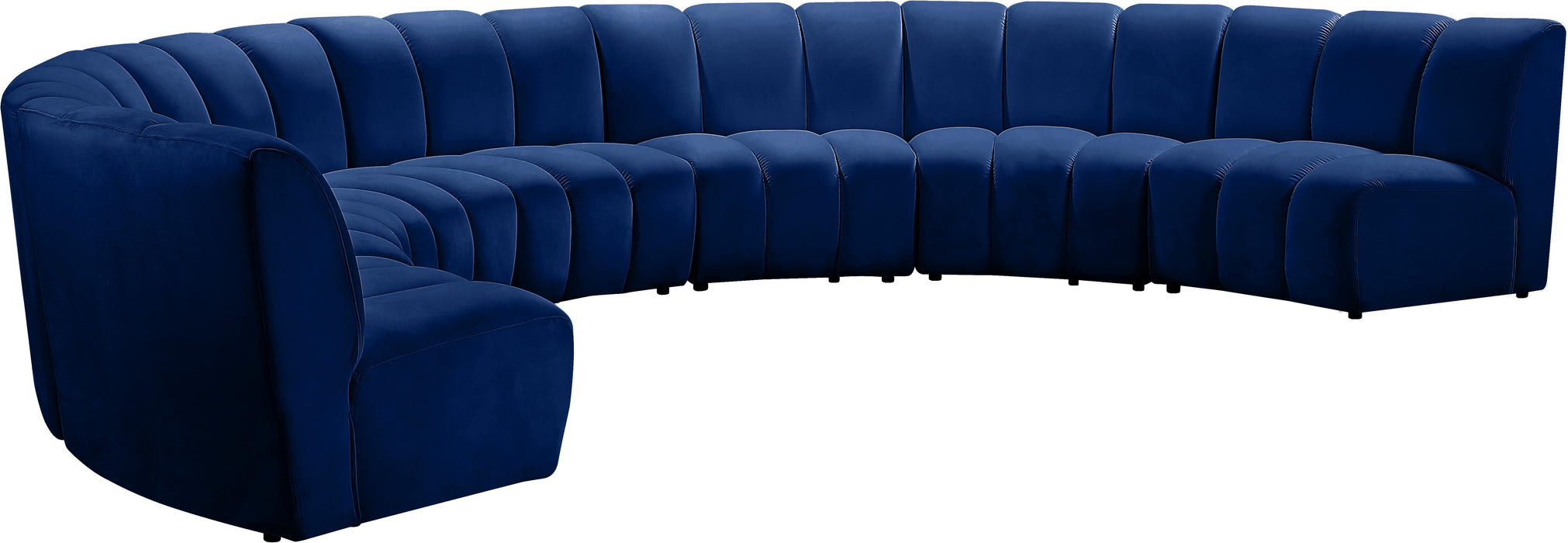 Infinity Navy Velvet 7pc. Modular Sectional