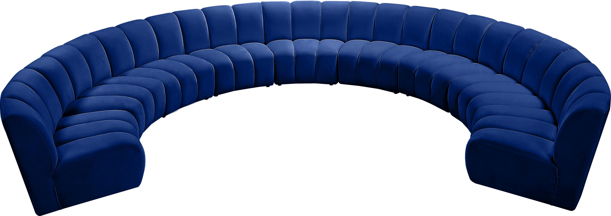 Infinity Navy Velvet 9pc. Modular Sectional