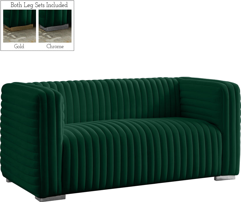 Ravish Green Velvet Loveseat