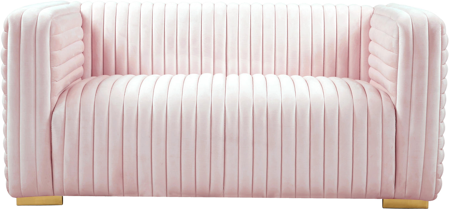 Ravish Pink Velvet Loveseat