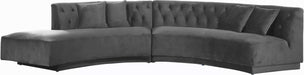 Kenzi Grey Velvet 2pc. Sectional image