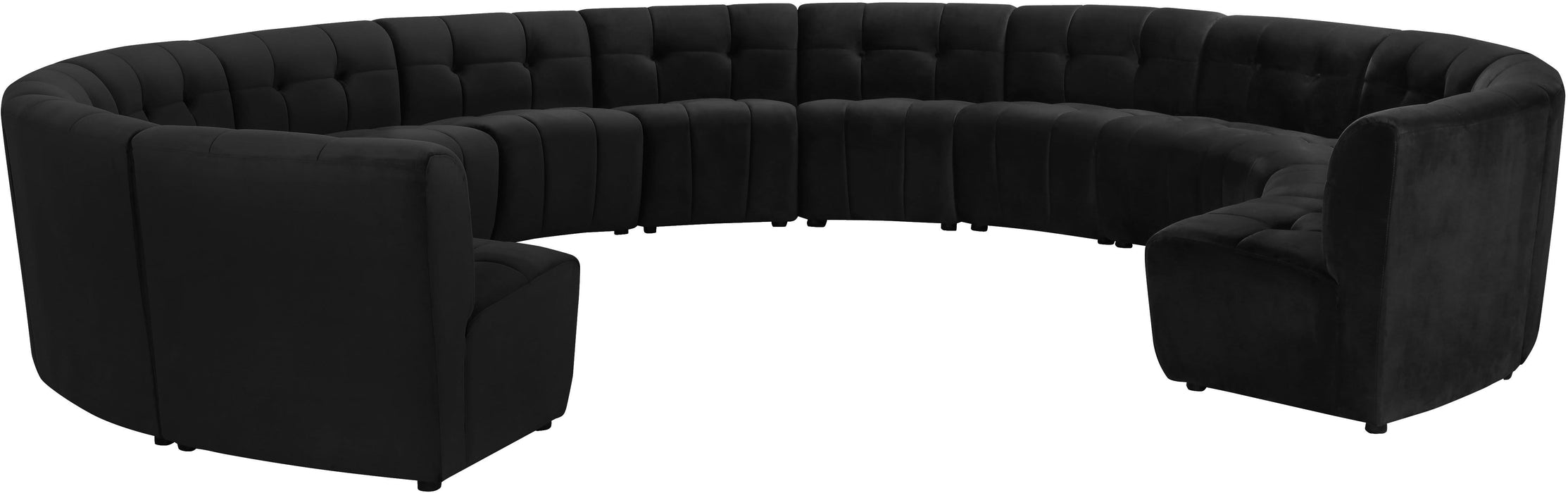 Limitless Black Velvet 13pc. Modular Sectional