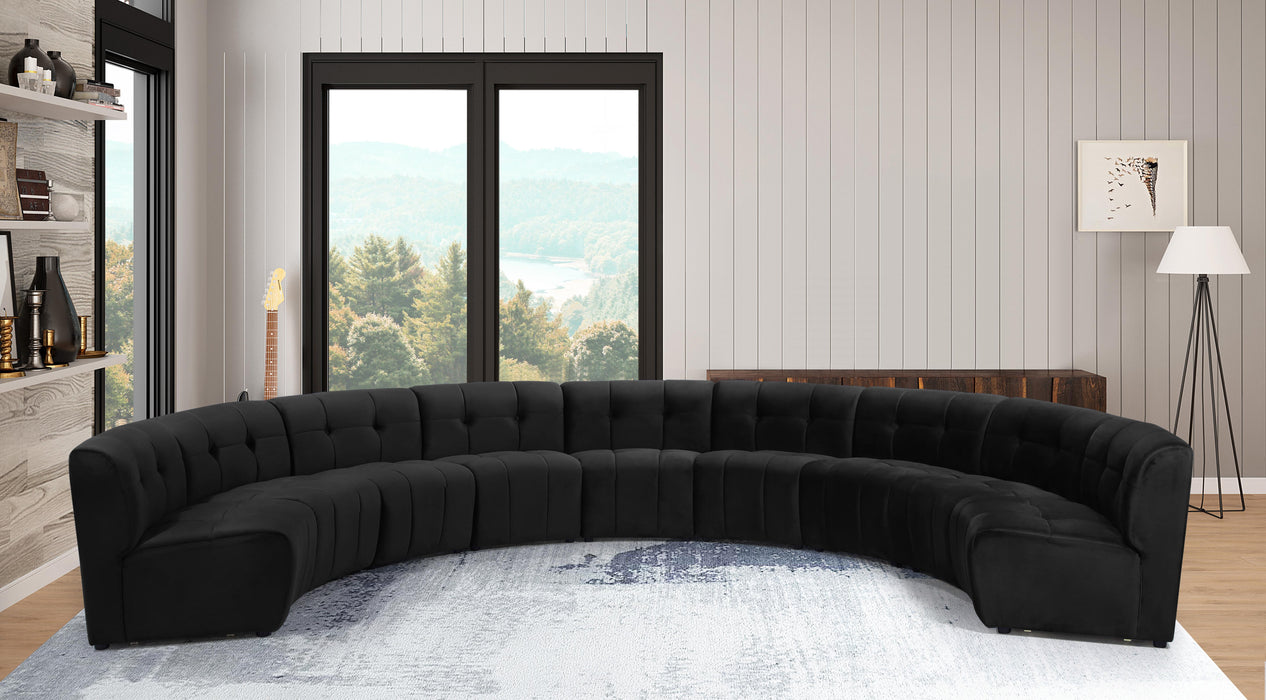 Limitless Black Velvet 9pc. Modular Sectional