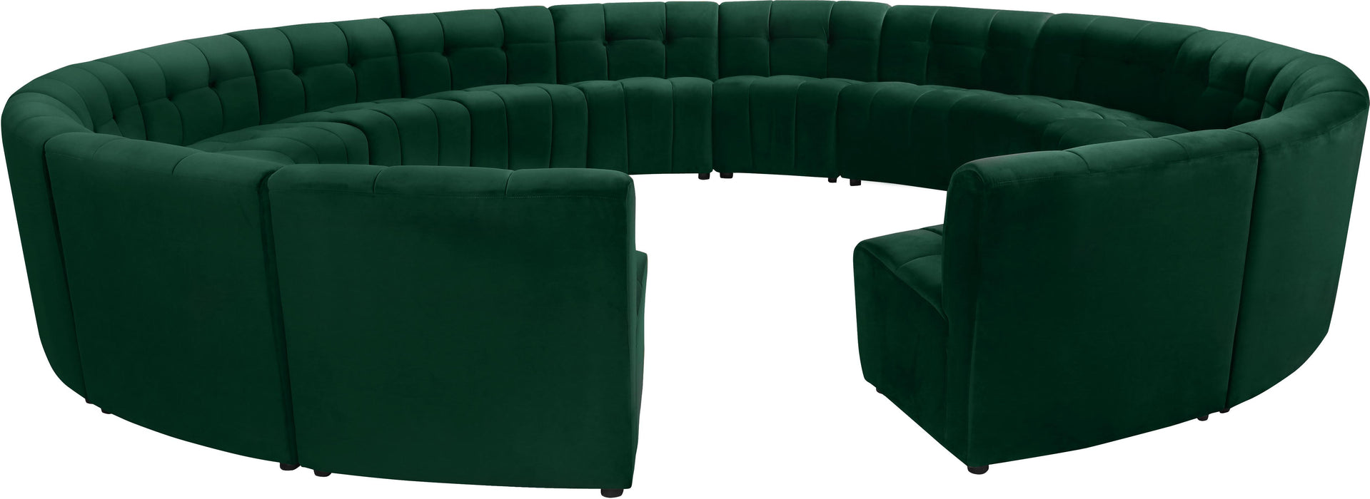 Limitless Green Velvet 15pc. Modular Sectional