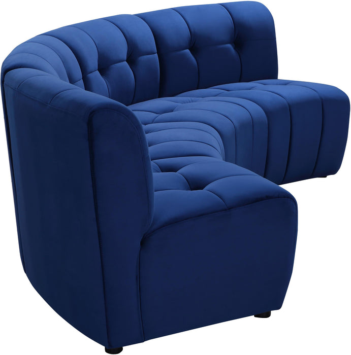 Limitless Navy Velvet 4pc. Modular Sectional