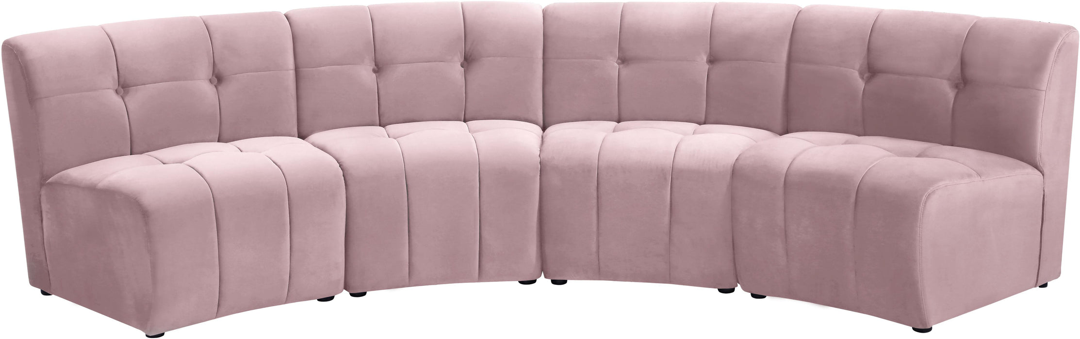 Limitless Pink Velvet 4pc. Modular Sectional image