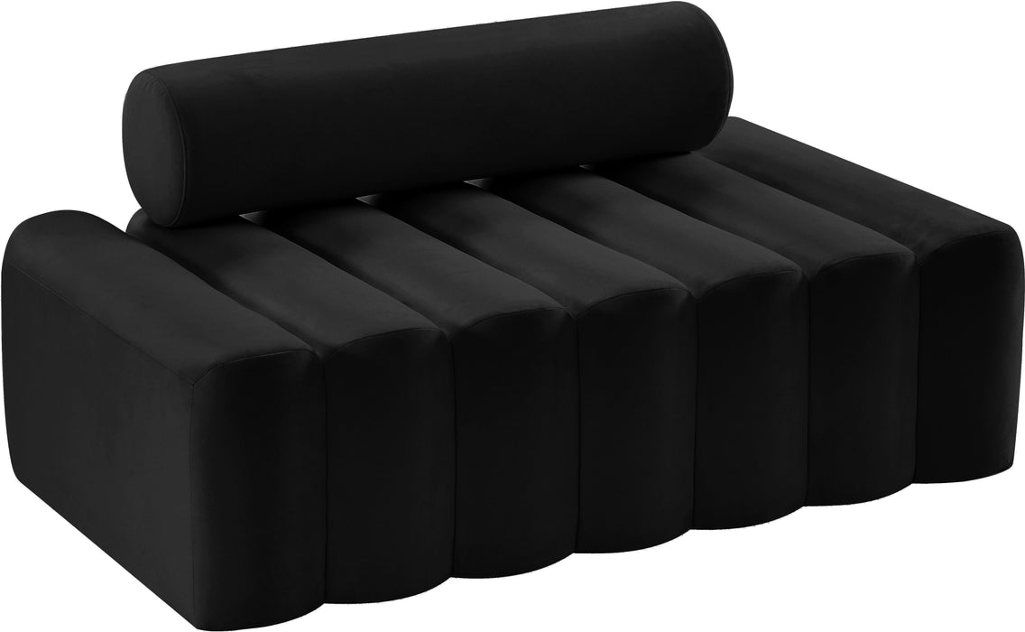 Melody Black Velvet Loveseat image