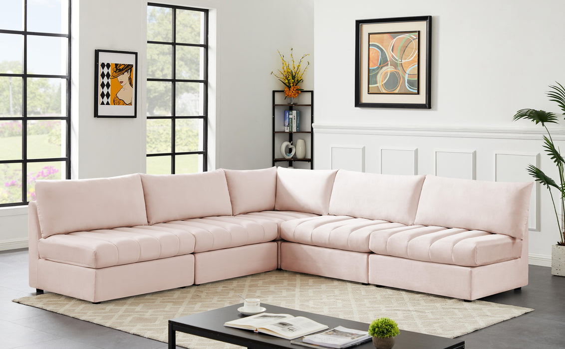 Jacob Pink Velvet Modular Sectional