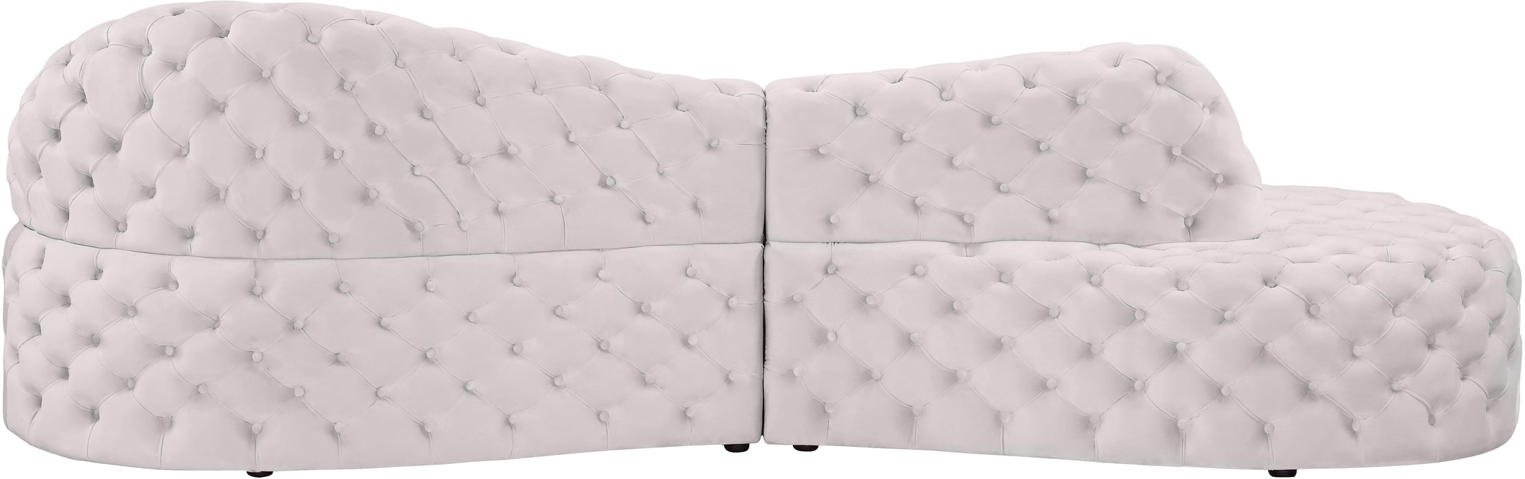 Royal Cream Velvet 2pc. Sectional