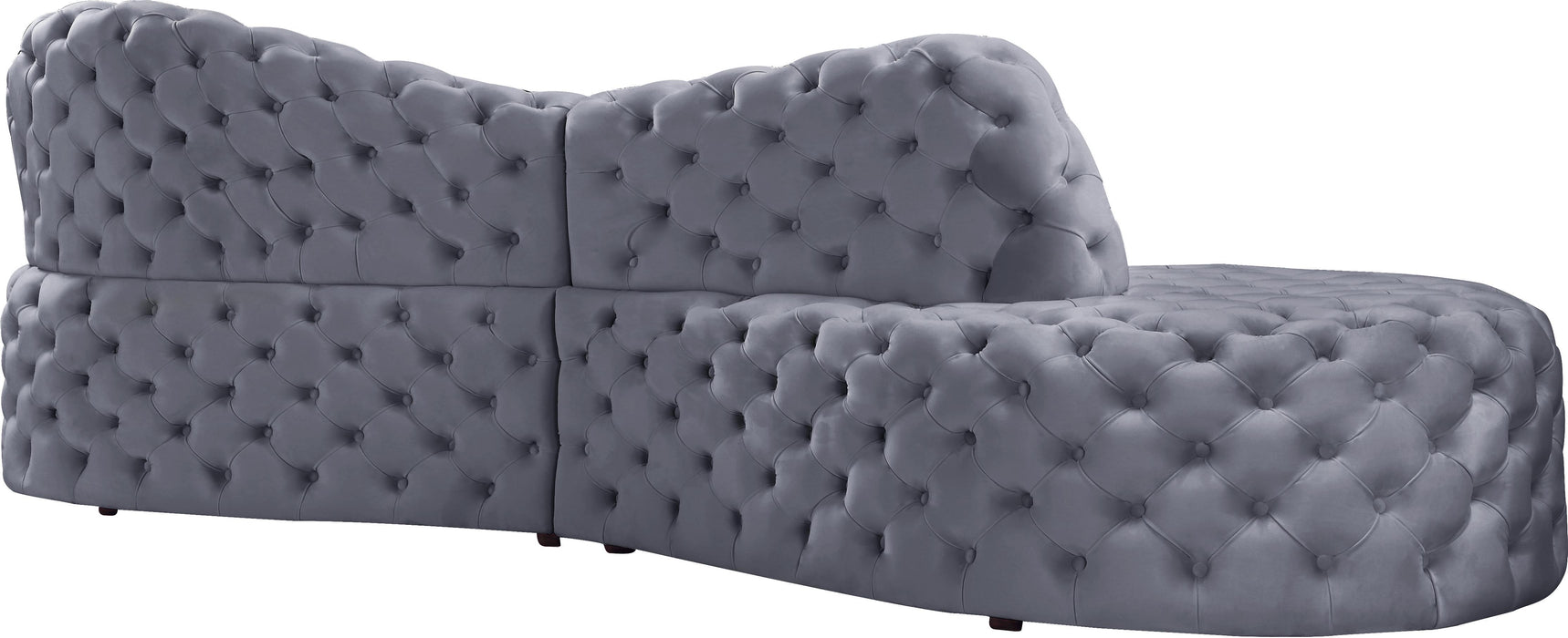 Royal Grey Velvet 2pc. Sectional