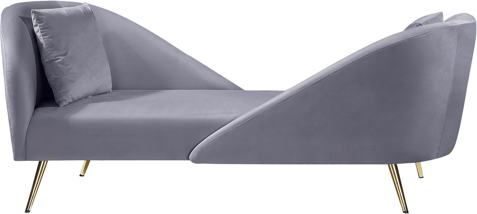 Nolan Grey Velvet Chaise image