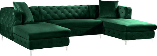 Gail Green Velvet 3pc. Sectional image