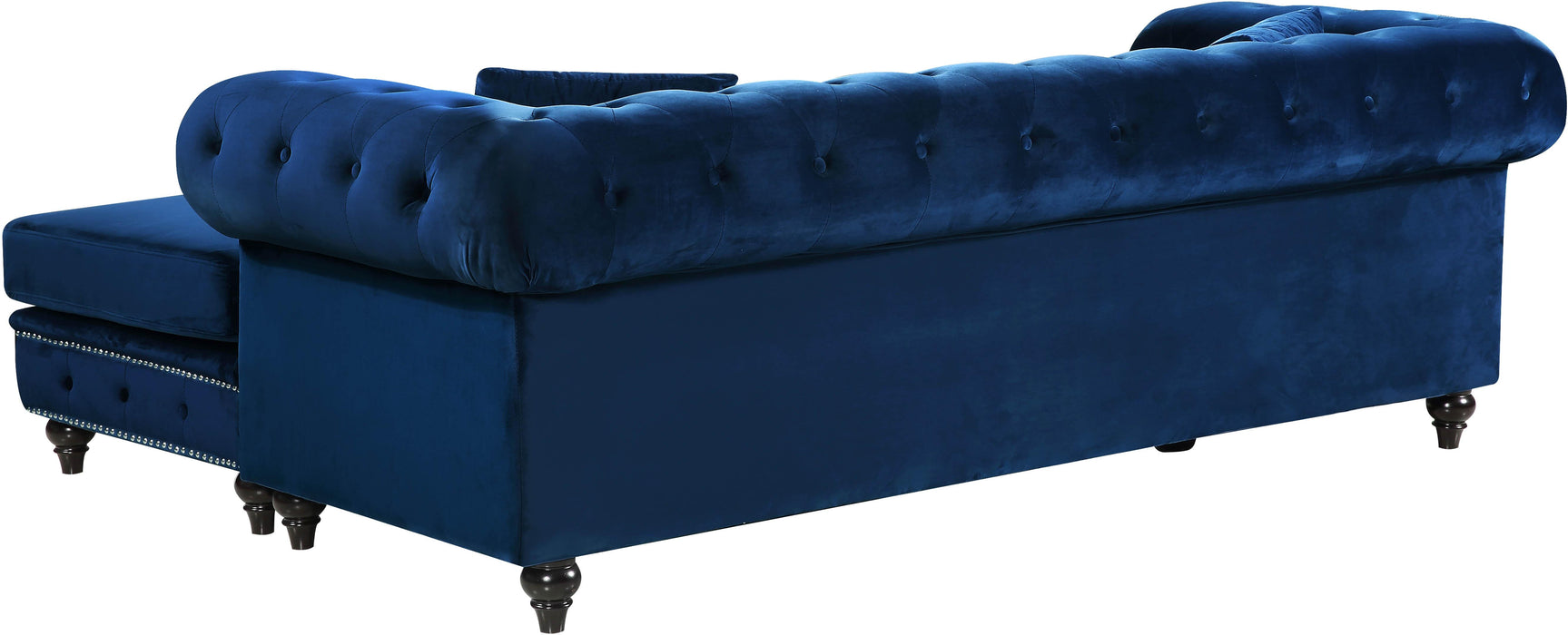 Sabrina Navy Velvet 2pc. Reversible Sectional