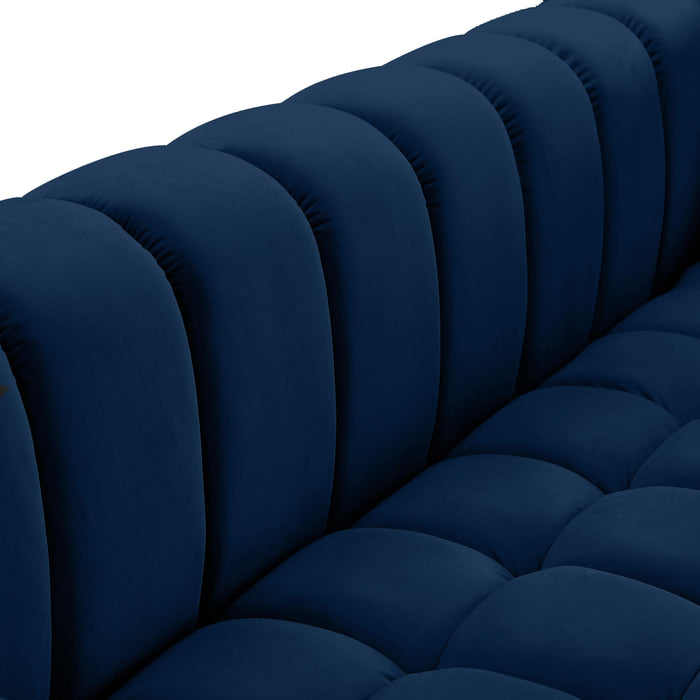 Gwen Navy Velvet Loveseat