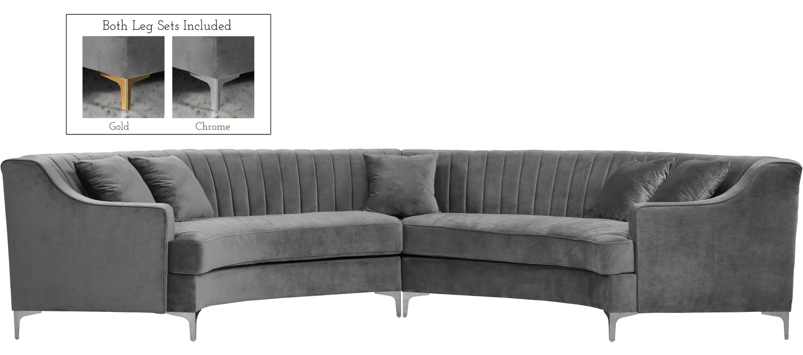 Jackson Grey Velvet 2pc. Sectional