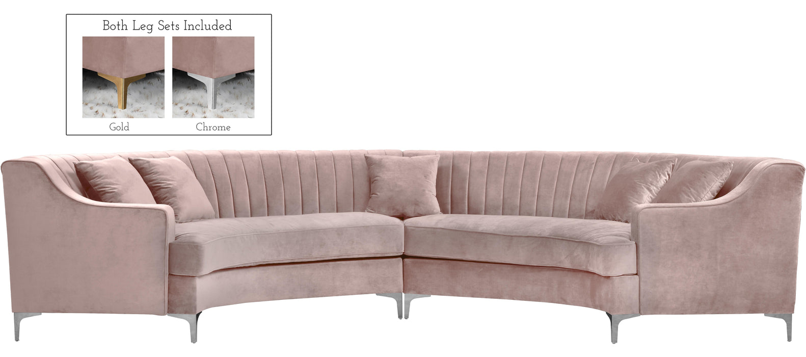 Jackson Pink Velvet 2pc. Sectional