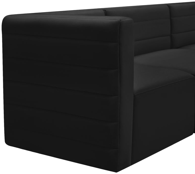 Quincy Black Velvet Modular Sectional