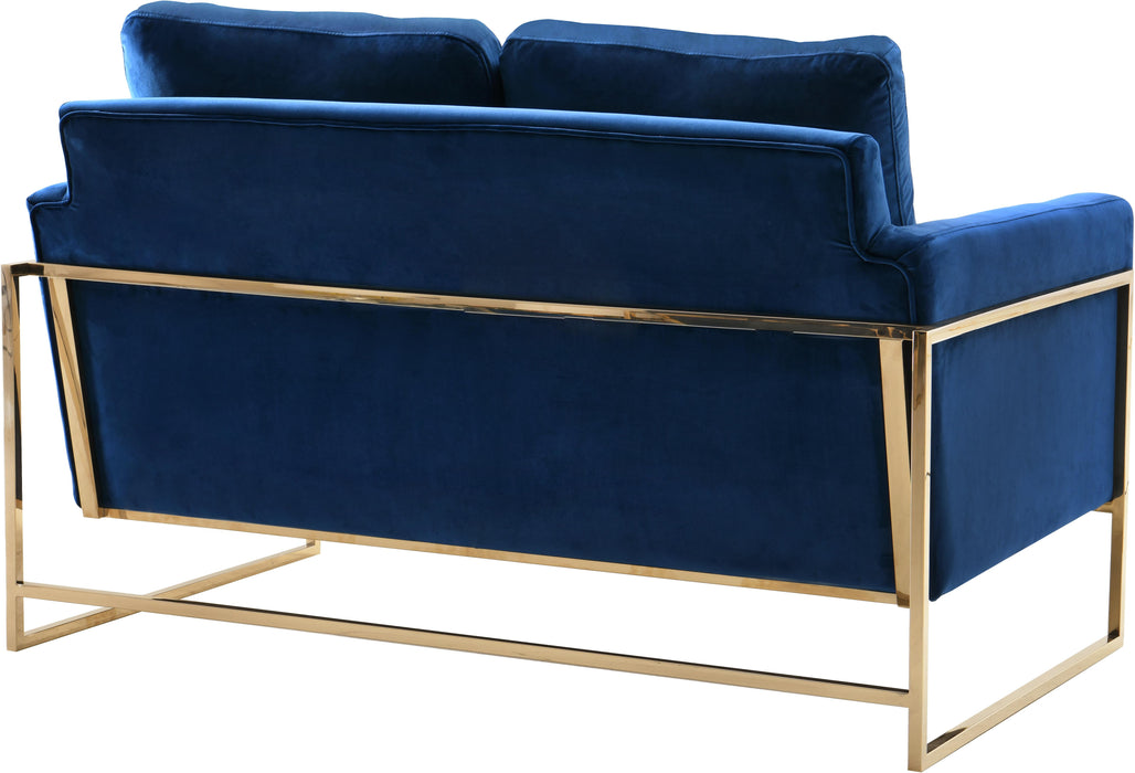 Mila Navy Velvet Loveseat