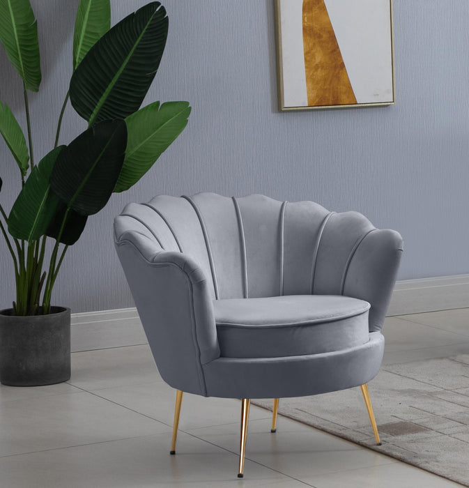 Gardenia Grey Velvet Chair