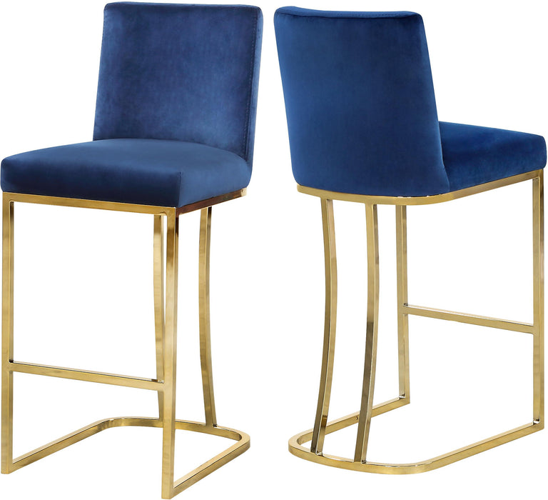 Heidi Navy Velvet Stool