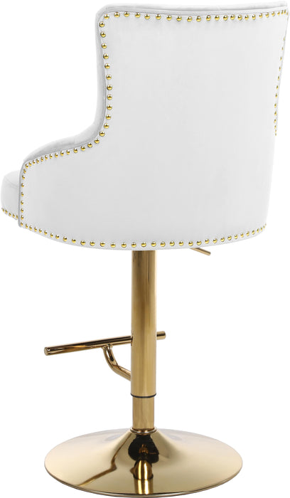 Claude White Velvet Adjustable Stool