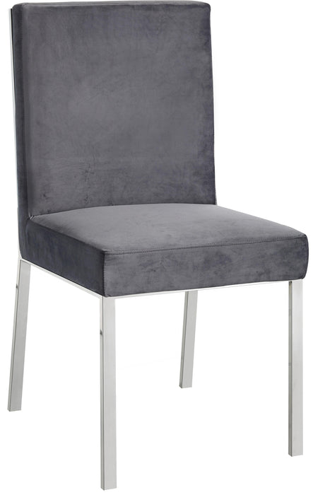 Opal Grey Velvet Dining Chair