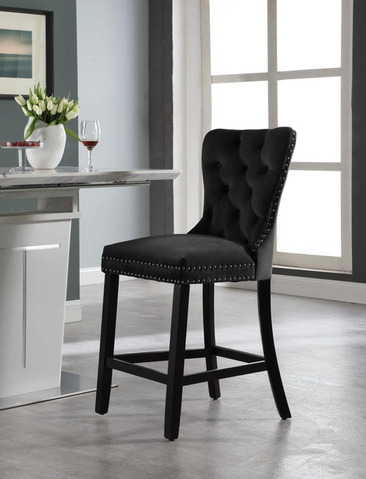 Nikki Black Velvet Stool