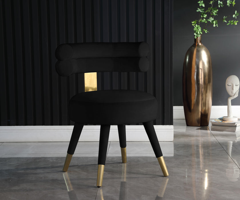 Fitzroy Black Velvet Dining Chair