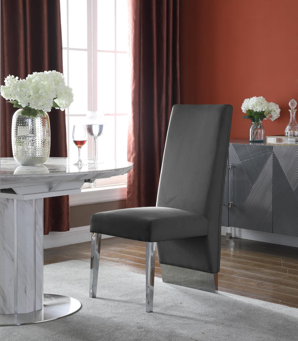 Porsha Grey Velvet Dining Chair