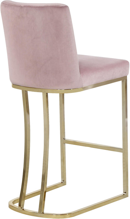 Heidi Pink Velvet Stool