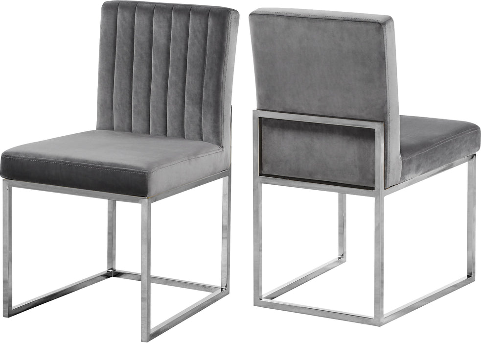 Giselle Grey Velvet Dining Chair