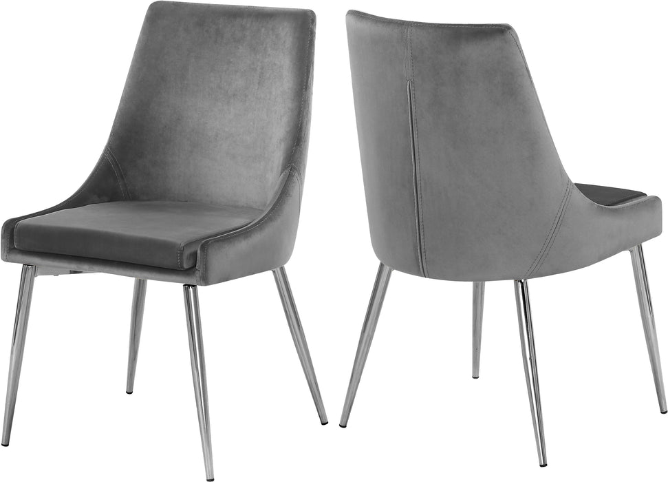 Karina Grey Velvet Dining Chair