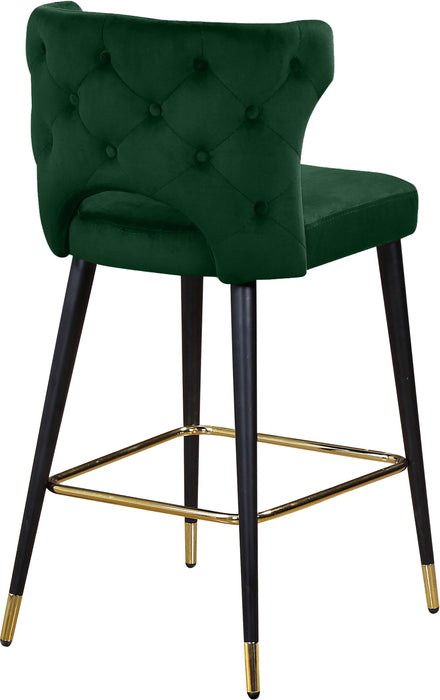 Kelly Green Velvet Stool