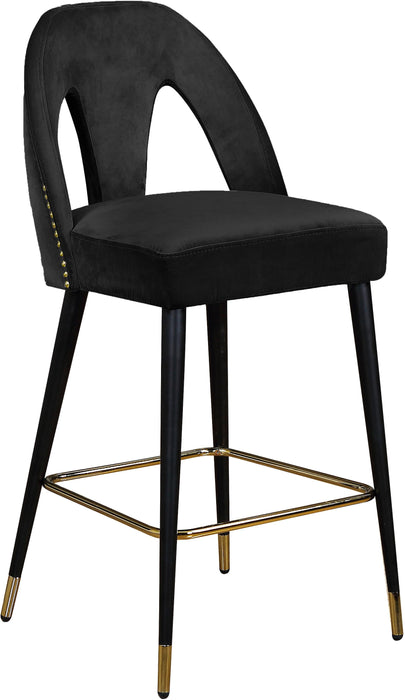 Akoya Black Velvet Stool