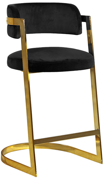 Stephanie Black Velvet Stool